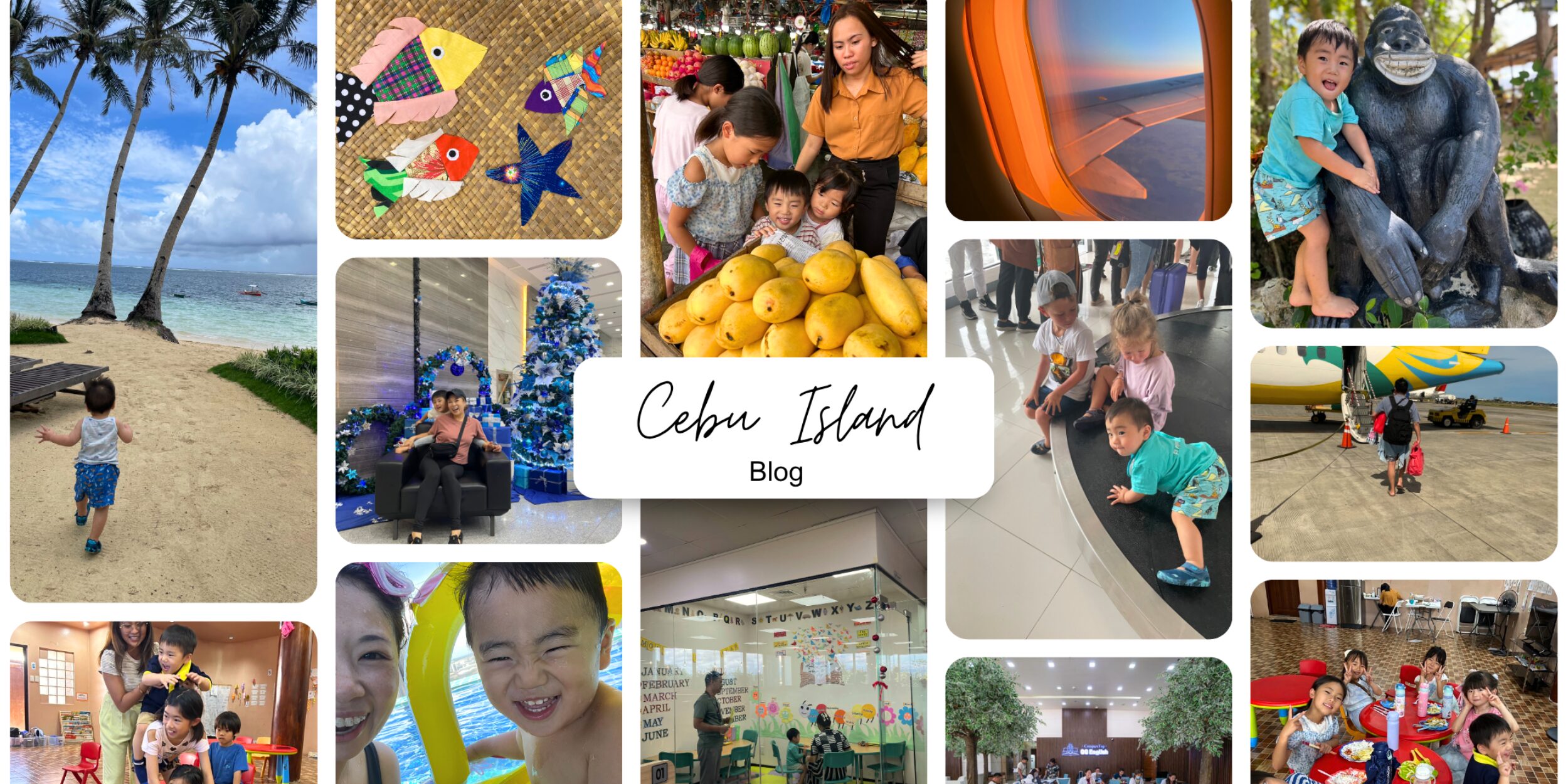 セブ島の学校や現地での異文化体験を楽しむ子どもの写真。