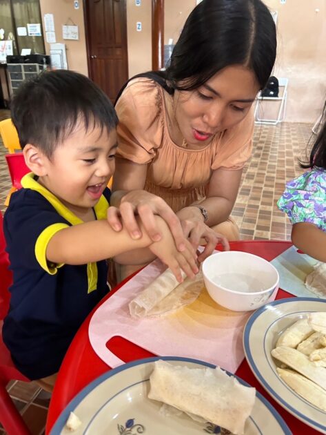 セブ島 親子留学 キッズクラス クッキングアクティビティ